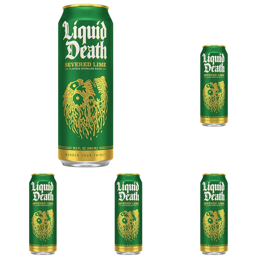 Liquid DeathQ Severed Lime Sparkling Water Single, 19.2 FZ (Pack of 5)